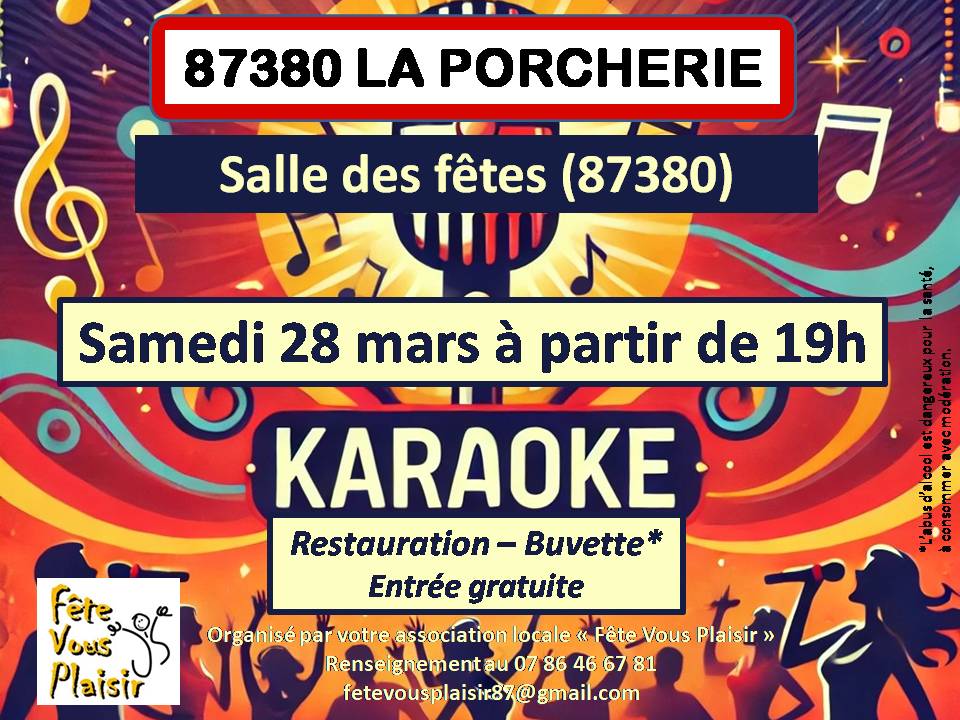 Soirée karaoké le samedi 28 mars